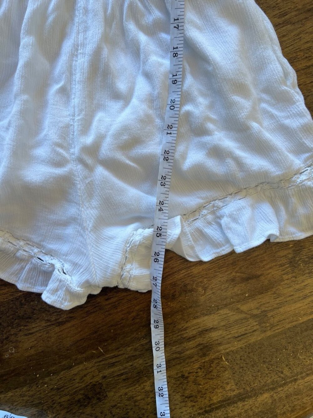 American Eagle White Lace Ruffle Boho Romper Coastal Western Festival Small - Picture 9 of 10